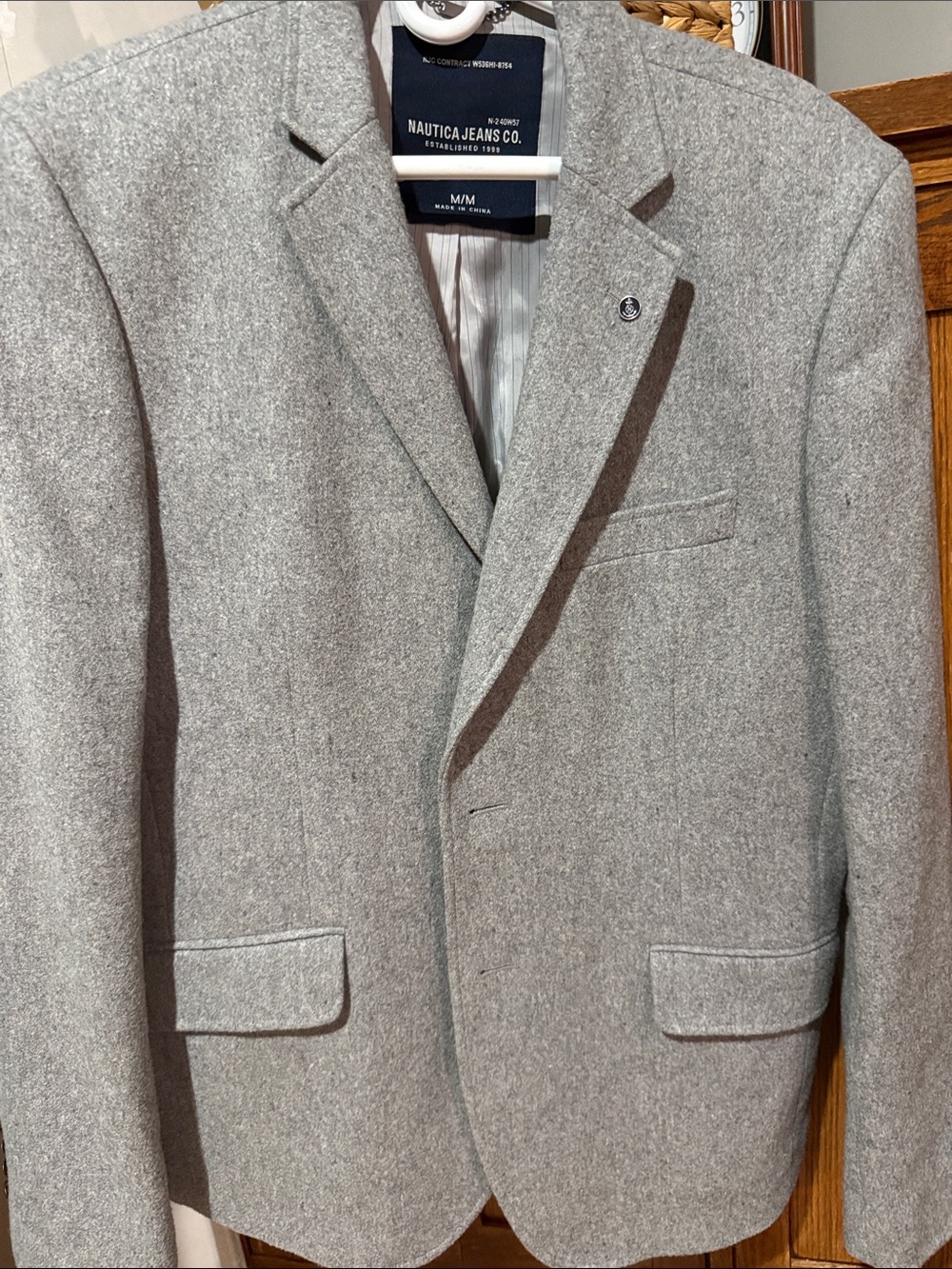 Nautica Light Gray Men's Wool-Blend Sport Coat